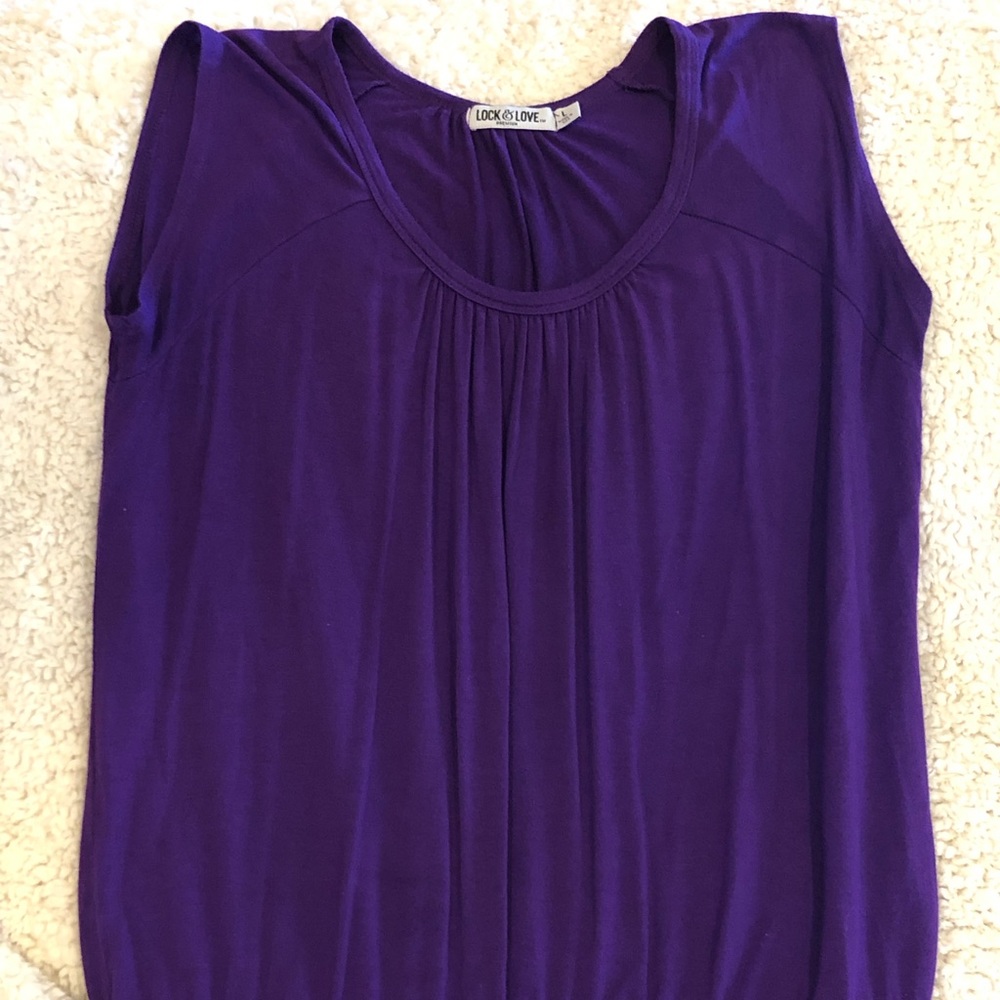 Purple Cap Sleeve Blouse